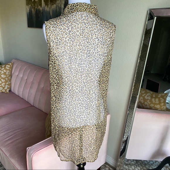 Equipment Sheer Cheetah Sleeveless … - Picture 10 of 11